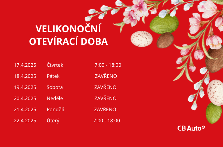 Velikonoční otevírací doba 2025