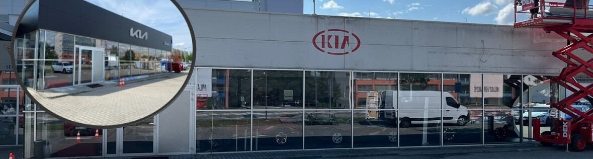 Rekonstrukce salonu Kia v Českých Budějovicích